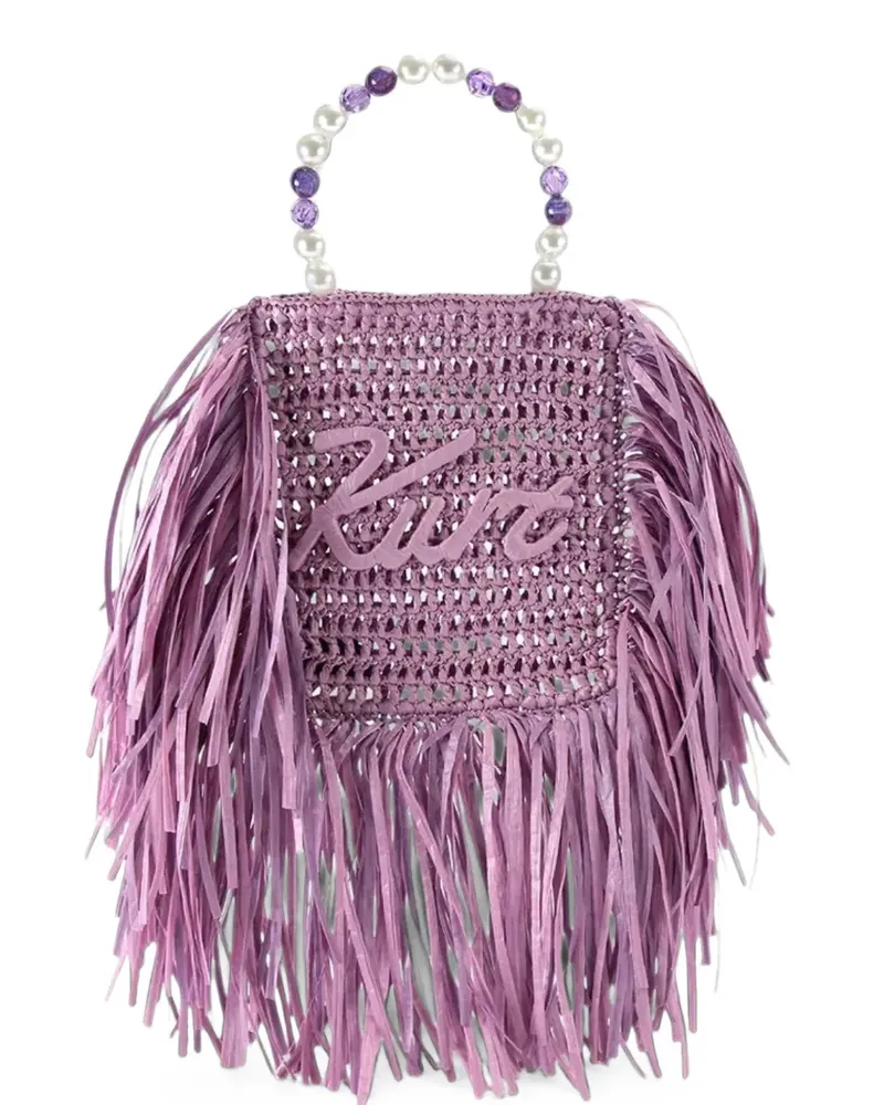 Kurt Geiger fringe-trimmed beaded-handle tote bag - Violett Violett