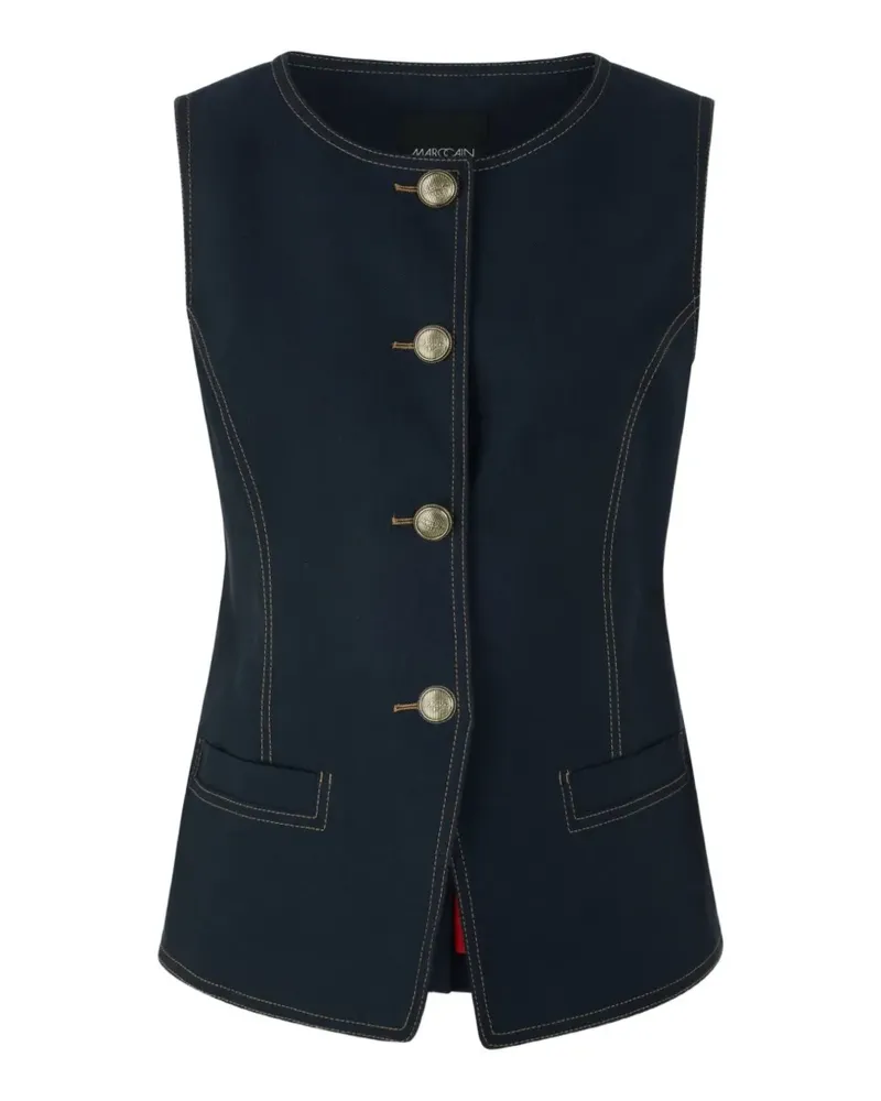 Marc Cain button seam waistcoat - Blau Blau