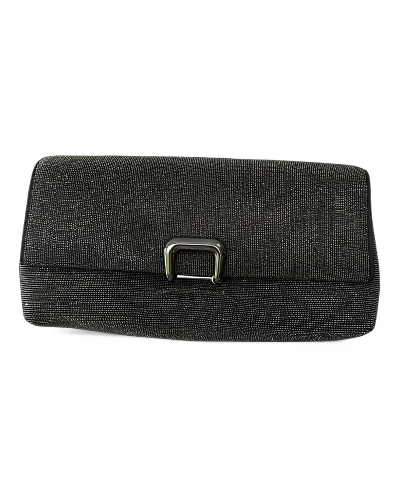 Brunello Cucinelli Clutch mit Monili-Verzierung und Lederbesatz - Schwarz Schwarz