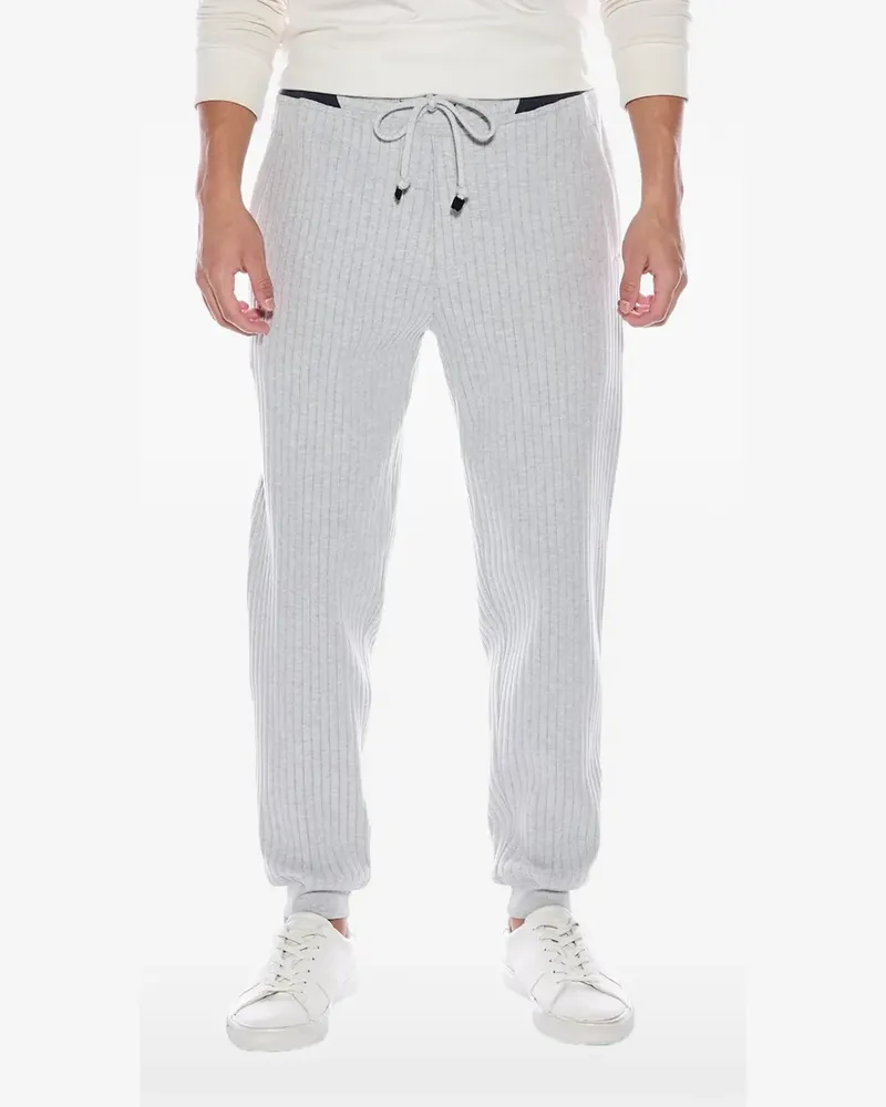 Brunello Cucinelli ribbed drawstring track pants - Grau Grau