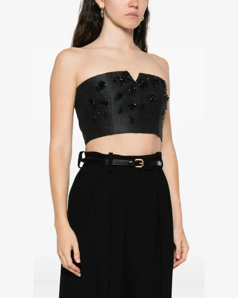 Alberta Ferretti Bustier-Top mit Perlen - Grau Grau