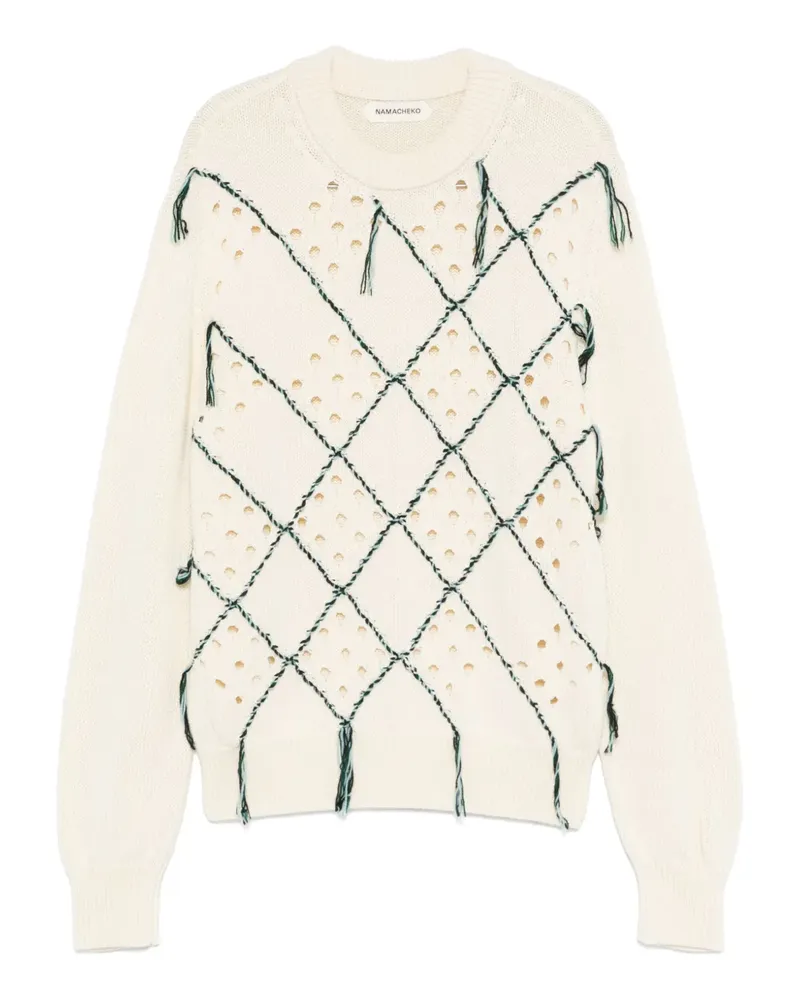 Namacheko Intarsien-Pullover mit rundem Ausschnitt - Nude Nude