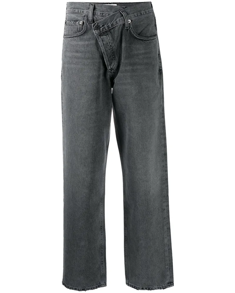 AGOLDE Hoch sitzende Tapered-Jeans Grau