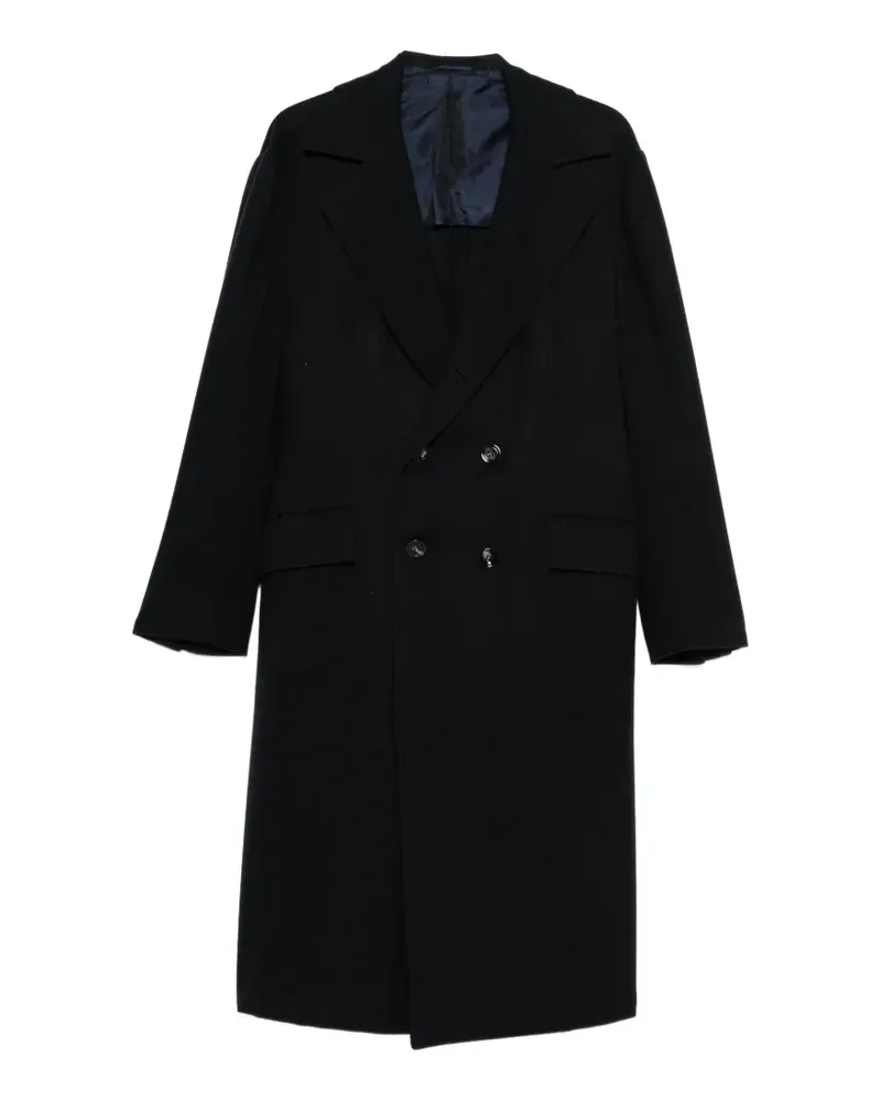 Kiton Doppelreihiger Mantel - Schwarz Schwarz