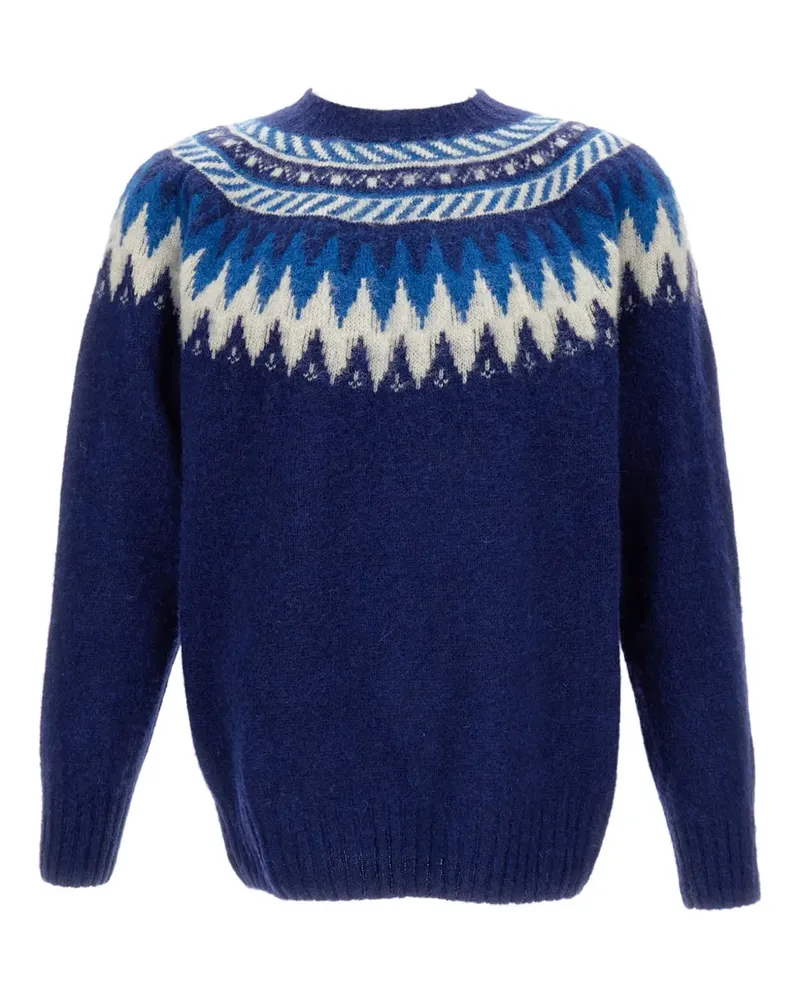 Howlin' fair-isle pattern crew-neck sweater - Blau Blau