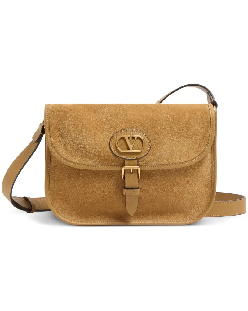 Valentino Garavani Antibes Schultertasche mit VLogo-Patch - Braun Braun