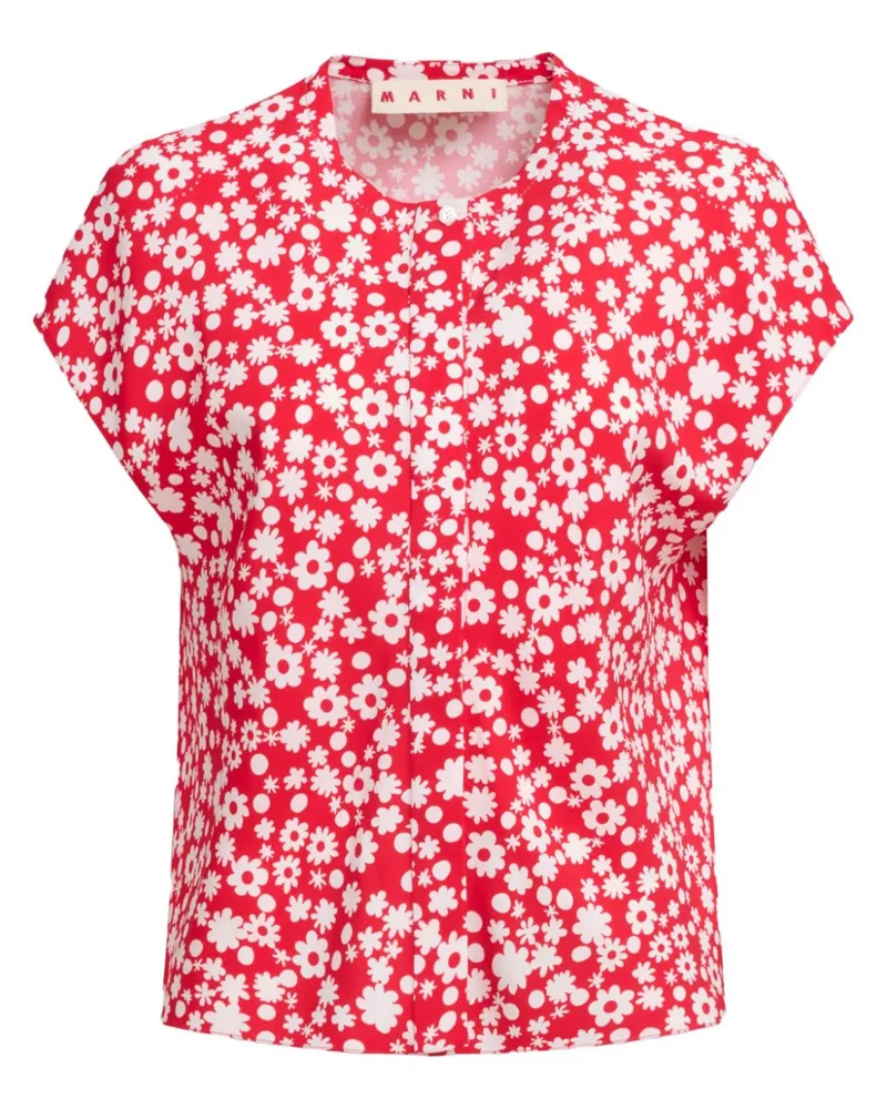 Marni Hemd mit Blumen-Print - Rot Rot