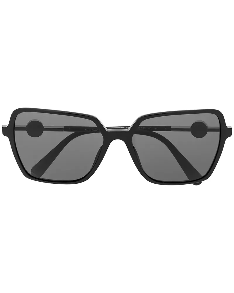 Versace Eckige Sonnenbrille - Schwarz Schwarz