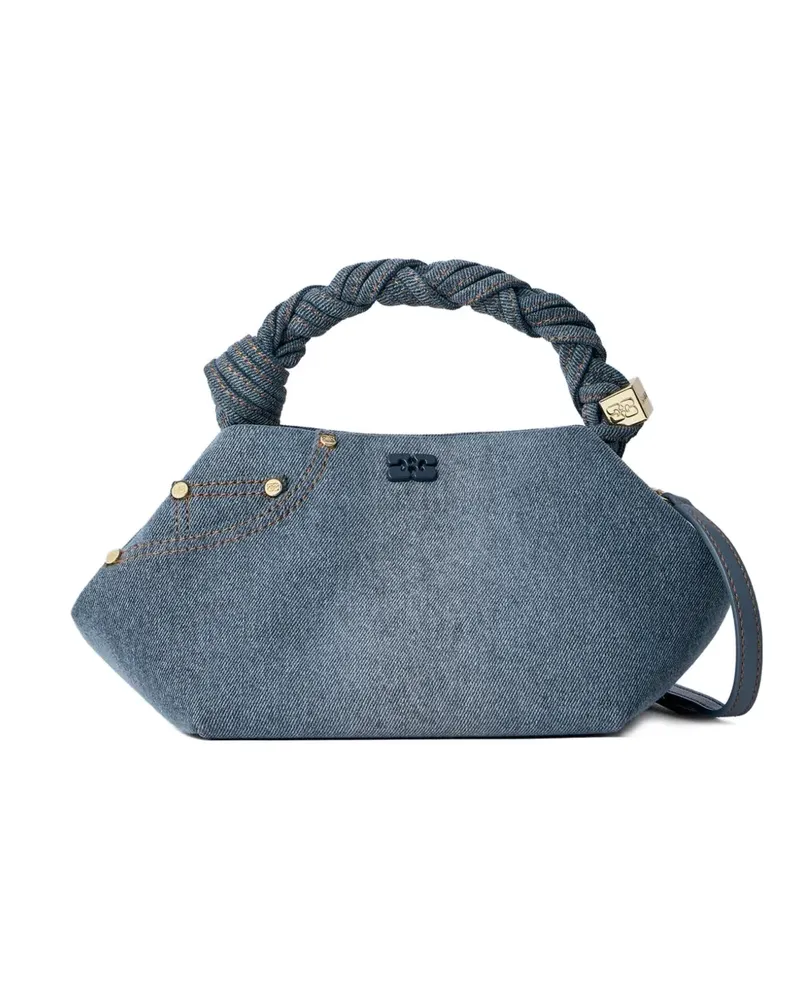 Ganni Geometrischer Tote Bag mit verdrehtem Griff - Blau Blau