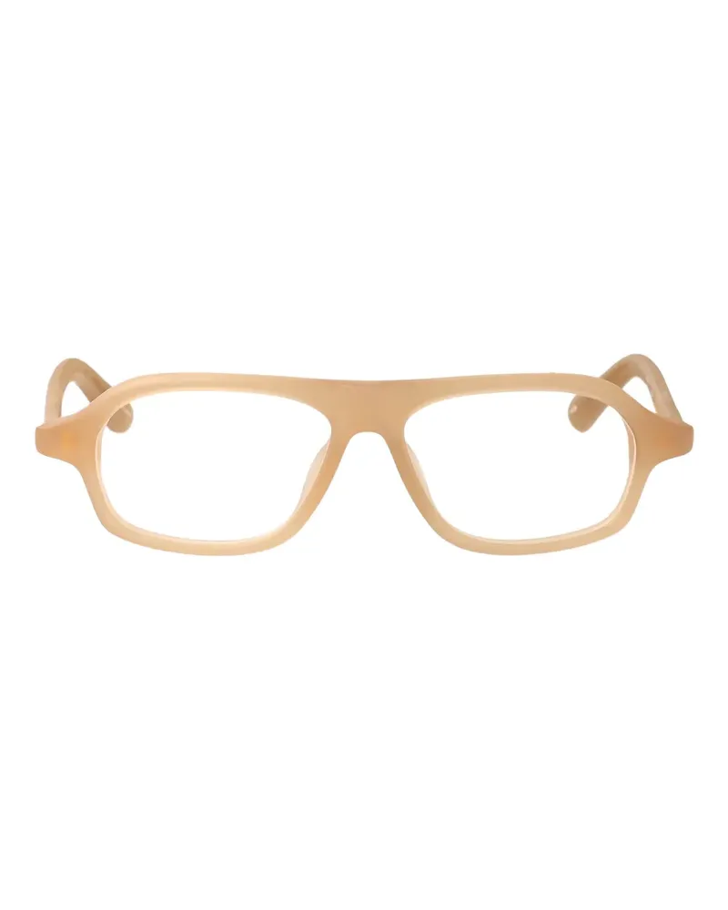 Jacquemus Becane geometric-frame glasses - Nude Nude