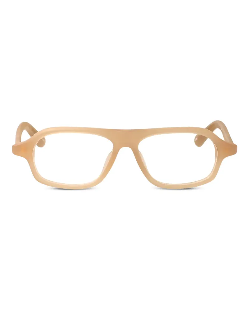 Jacquemus Becane Brille mit geometrischem Gestell - Nude Nude