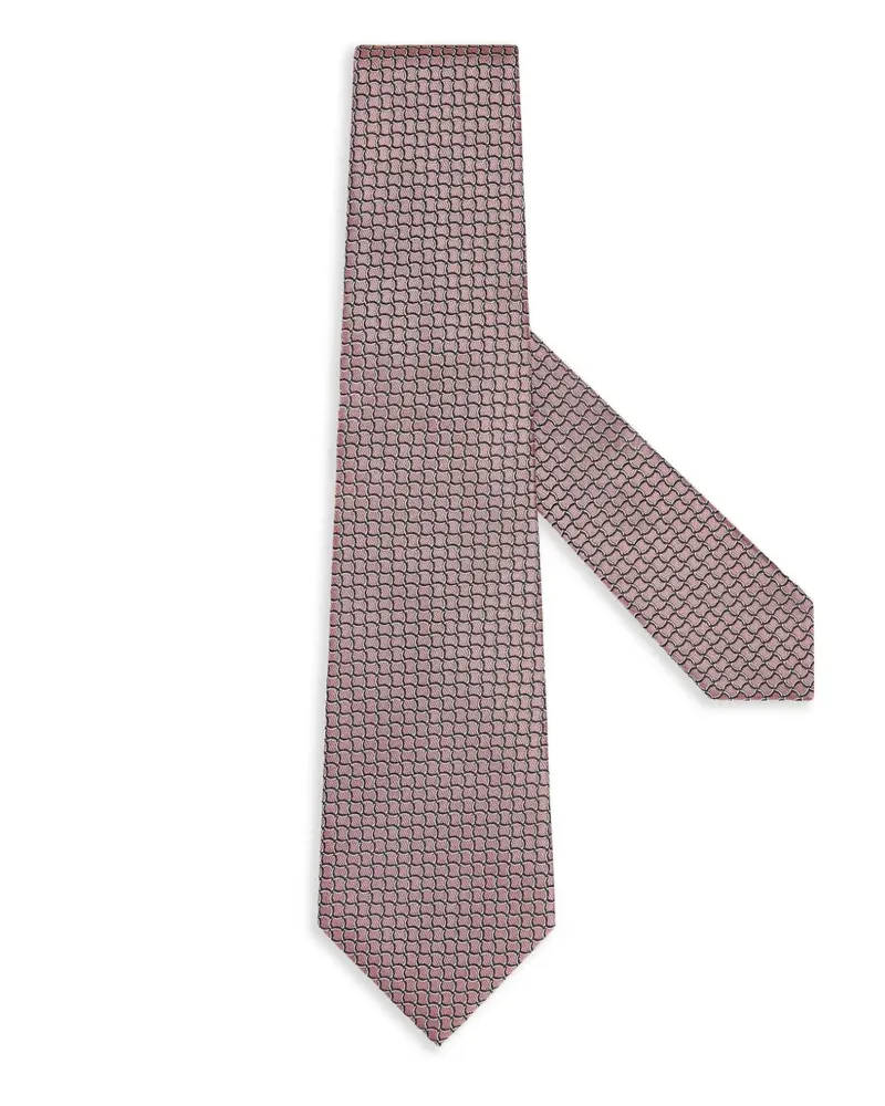Ermenegildo Zegna Geometrisch gemusterte Seidenkrawatte - Rosa Rosa