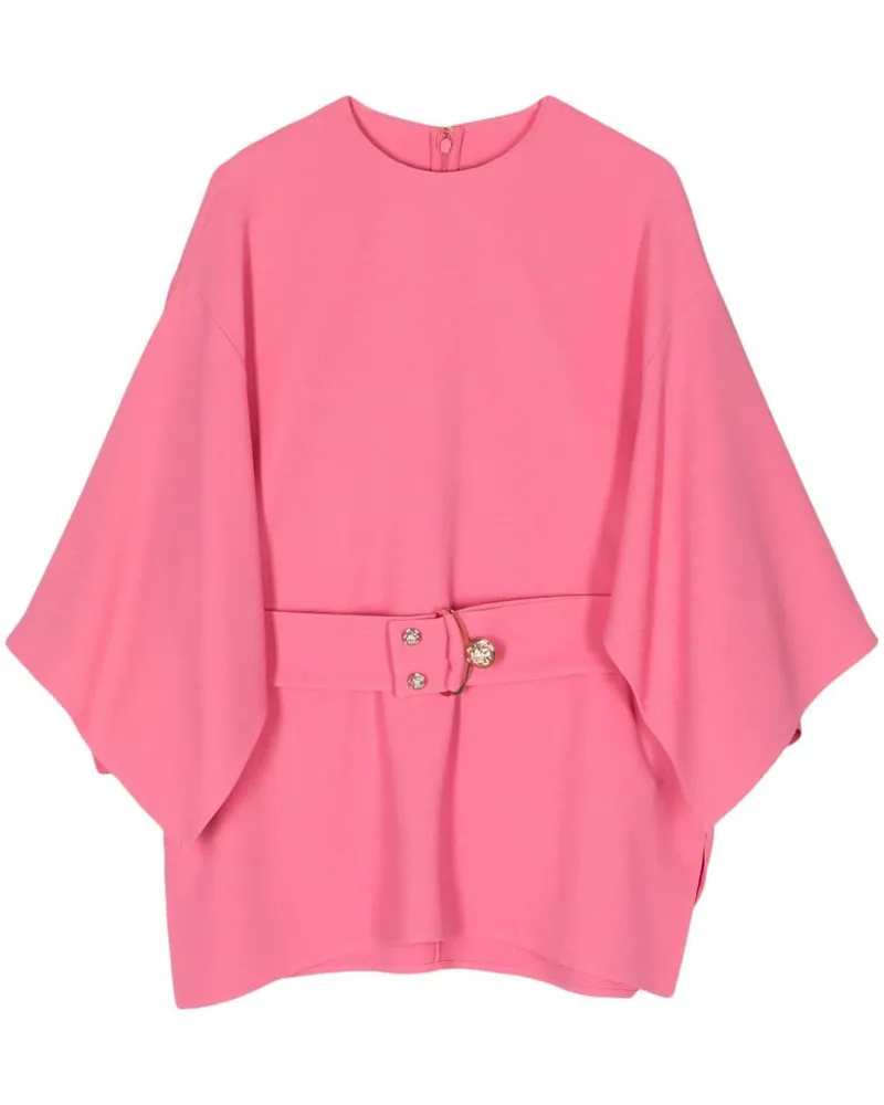 Elie Saab Cady Seidenbluse mit Gürtel - Rosa Rosa