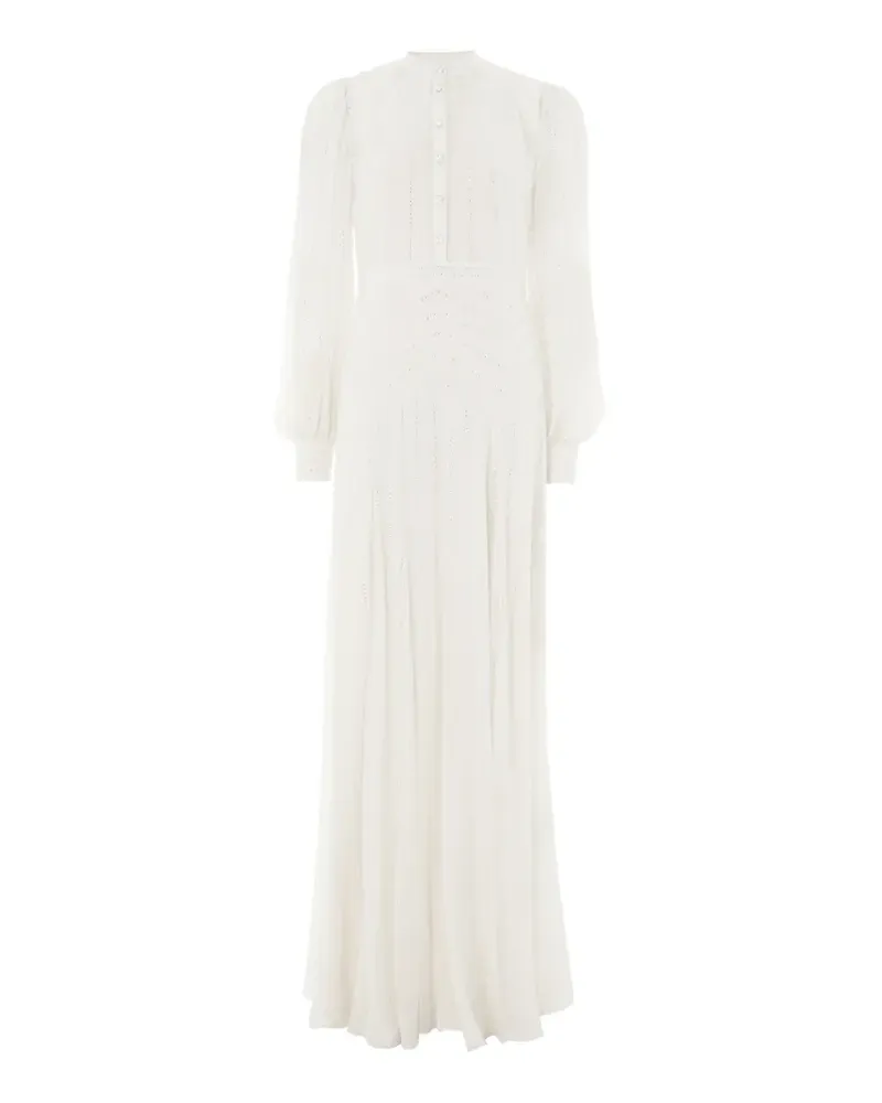 Temperley London Villanelle buttoned long-sleeve maxi dress - Nude Nude
