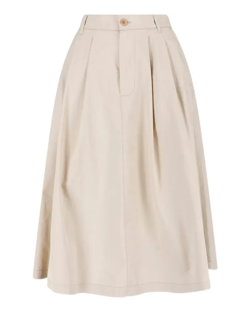 ASPESI pleated cotton skirt - Nude Nude