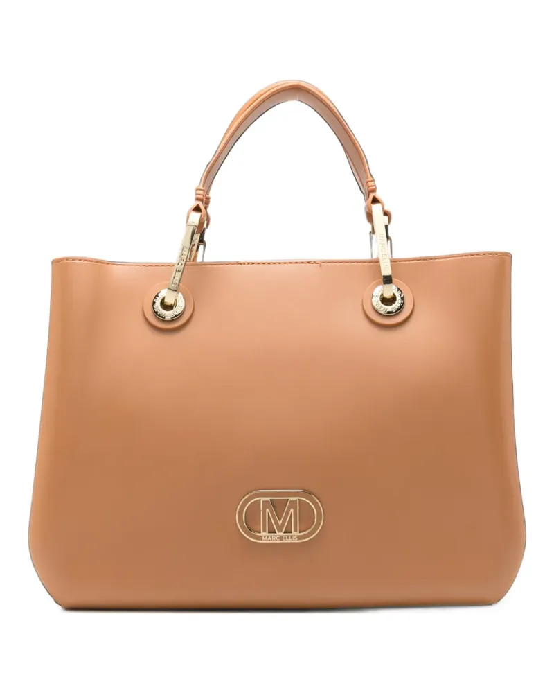 MARC ELLIS medium Flat Kira logo-plaque tote bag - Braun Braun