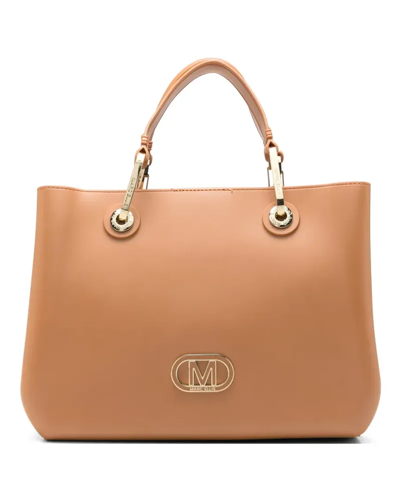 MARC ELLIS Mittelgroßer Flat Kira Tote Bag mit Logo - Braun Braun