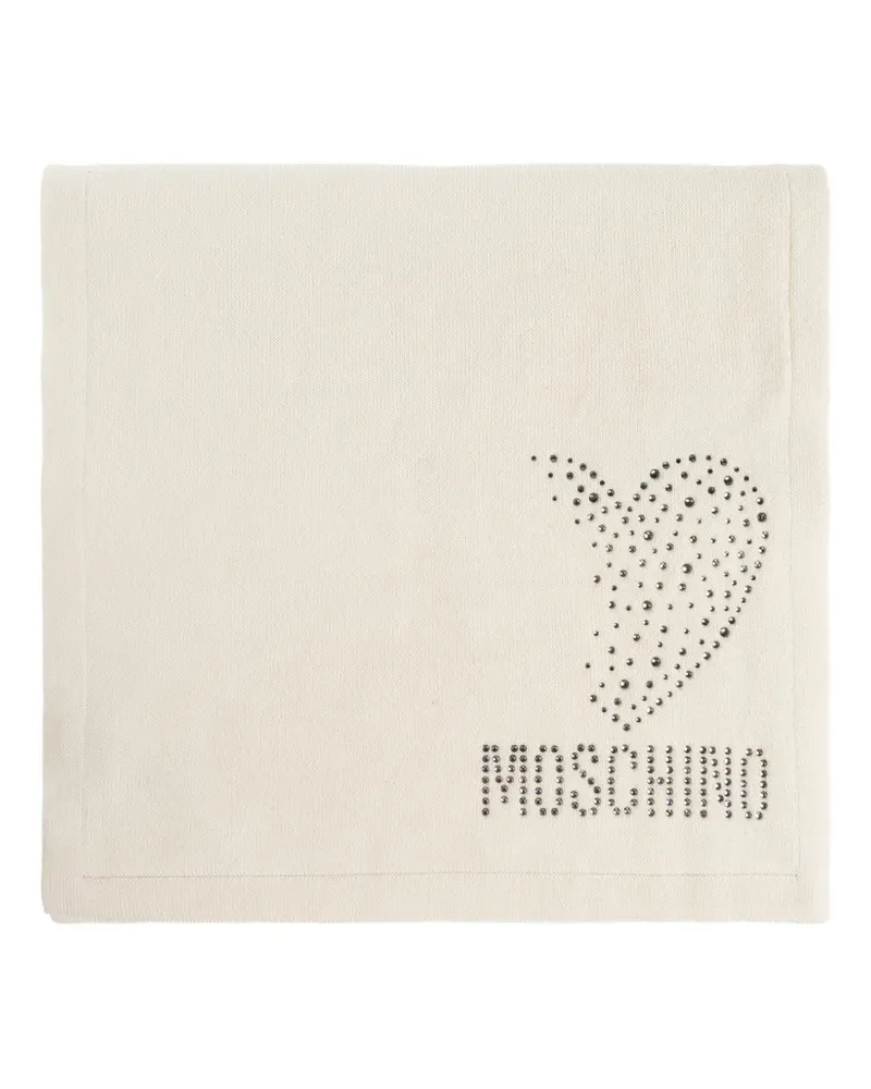 Moschino Schal mit Pailletten und Herzmotiv - Nude Nude