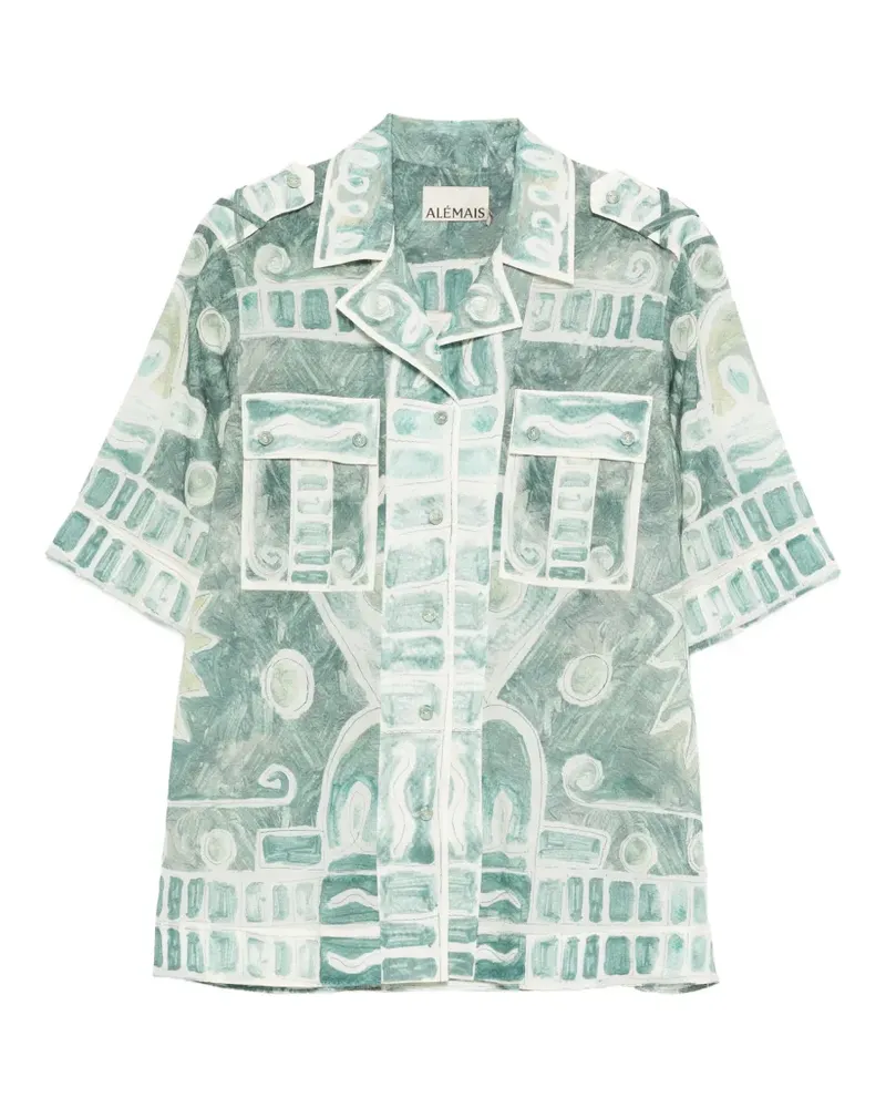 ALEMAIS pocket print top - Grün Grün