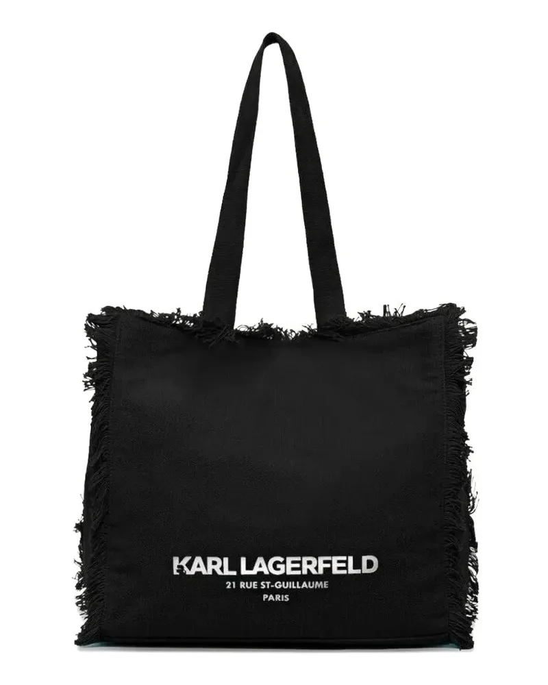 Karl Lagerfeld K/RSG frayed-edge tote bag - Schwarz Schwarz