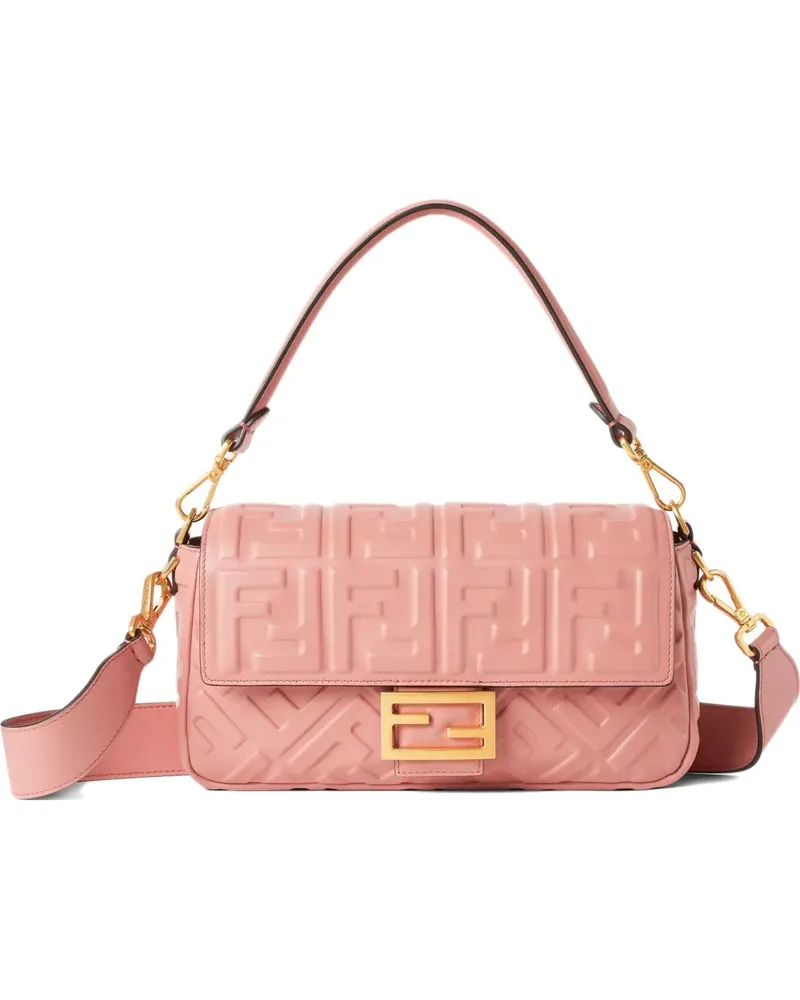 Fendi Mittelgroße Baguette Schultertasche mit Steppung - Rosa Rosa