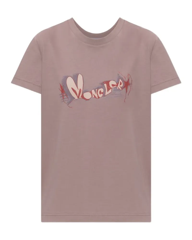 Moncler T-Shirt mit Logo-Print - Rosa Rosa