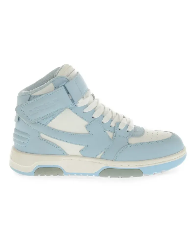 OFF-WHITE mid-top OUT OF OFFICE leather sneakers with touch-strap closure - Blau Blau