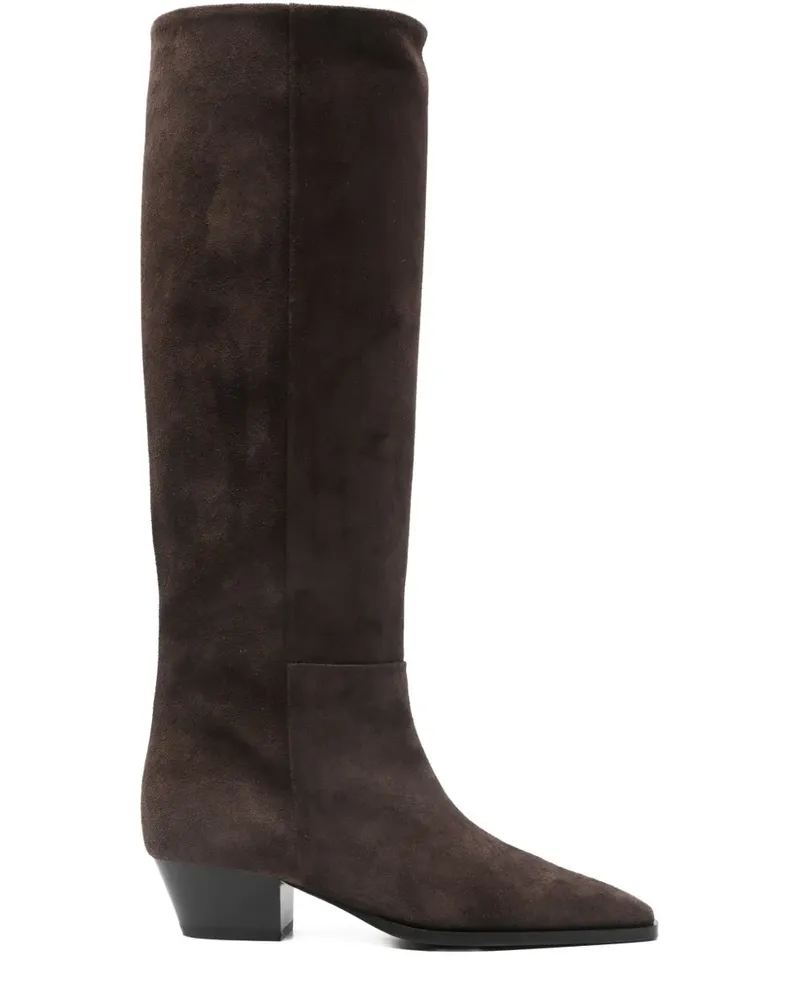 aeyde 40mm Medea pointed boots - Braun Braun