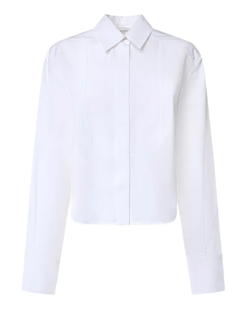 SPORTMAX bib-detail long-sleeve shirt - Weiß Weiß