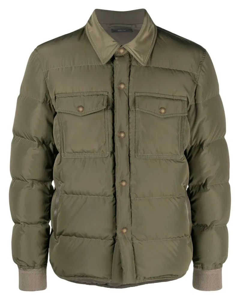 Tom Ford Gefütterte Techno Ottoman Jacke - Grün Grün