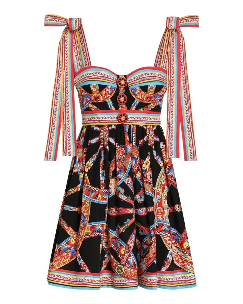Dolce & Gabbana Kleid mit Carretto-Print - Schwarz Schwarz