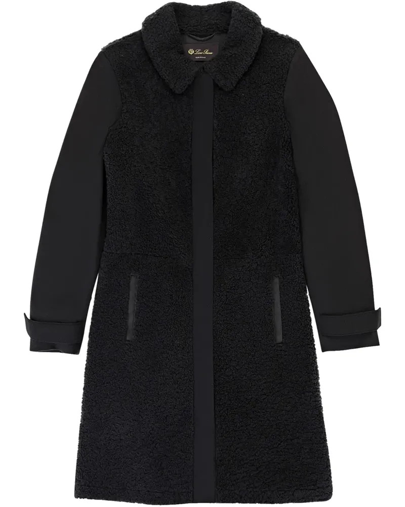 Loro Piana Capp Carlow Mantel aus Shearling - Schwarz Schwarz