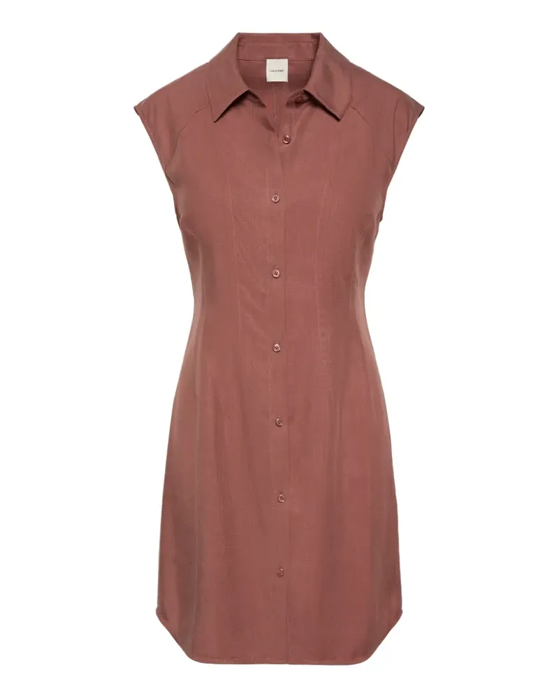 Calvin Klein linen-blend mini dress - Braun Braun