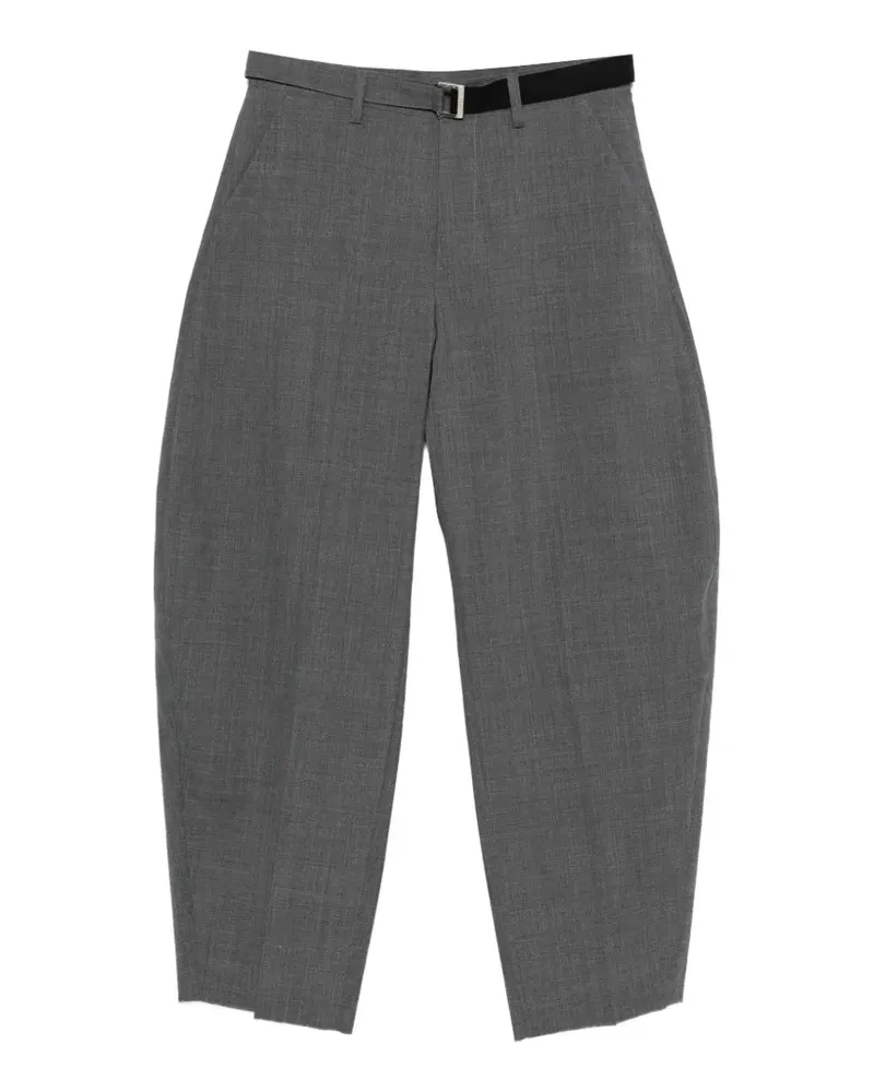 Sacai belted pleated trousers - Grau Grau