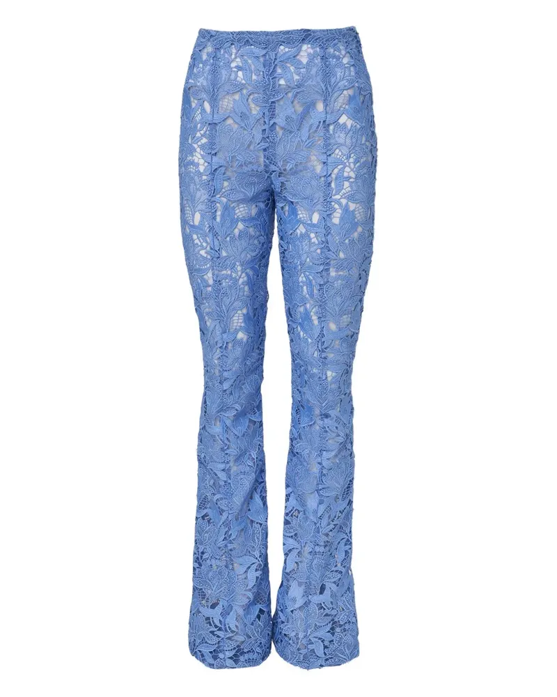 Carolina Herrera New York floral-lace trousers - Blau Blau