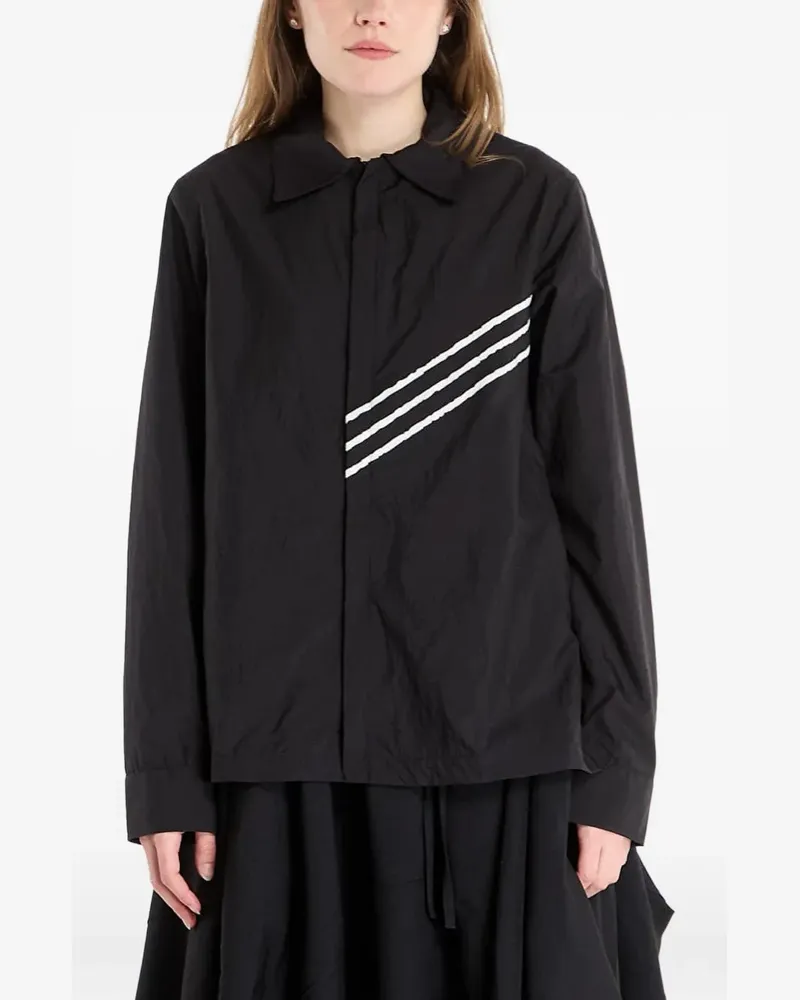 Y-3 Gestreiftes Hemd - Schwarz Schwarz