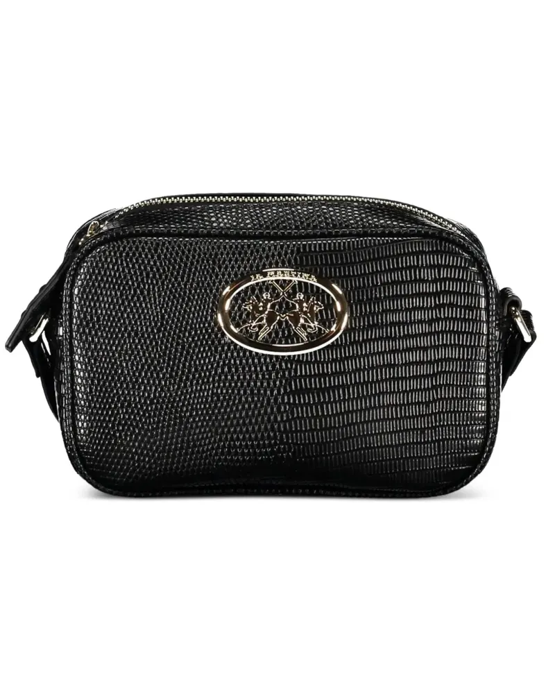 La Martina Eva crocodile-embossed cross body bag - Schwarz Schwarz