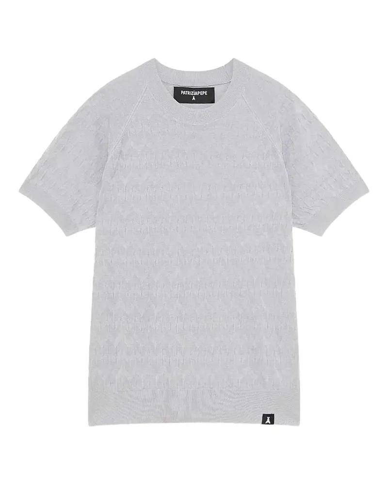 Patrizia Pepe Strukturiertes T-Shirt mit Raglanärmeln - Grau Grau