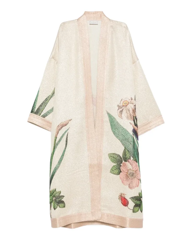 Pierre-Louis Mascia Offene Jacke mit Blumenprint - Nude Nude