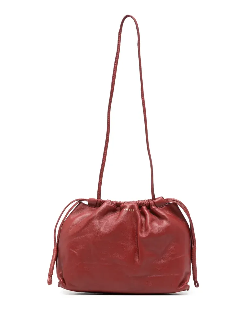 Soeur Suzette Schultertasche aus Leder mit Kordelzug - Rot Rot