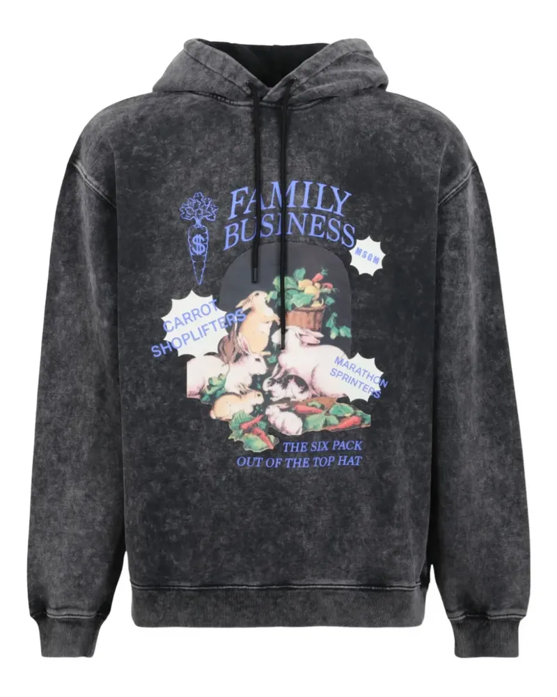 MSGM graphic-print hoodie - Grau Grau