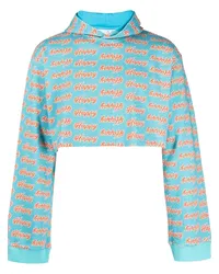 Natasha Zinko Hoodie mit "Angry"-Print Blau