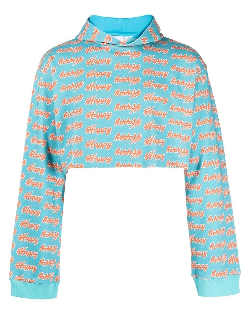 Natasha Zinko Hoodie mit "Angry"-Print - Blau Blau