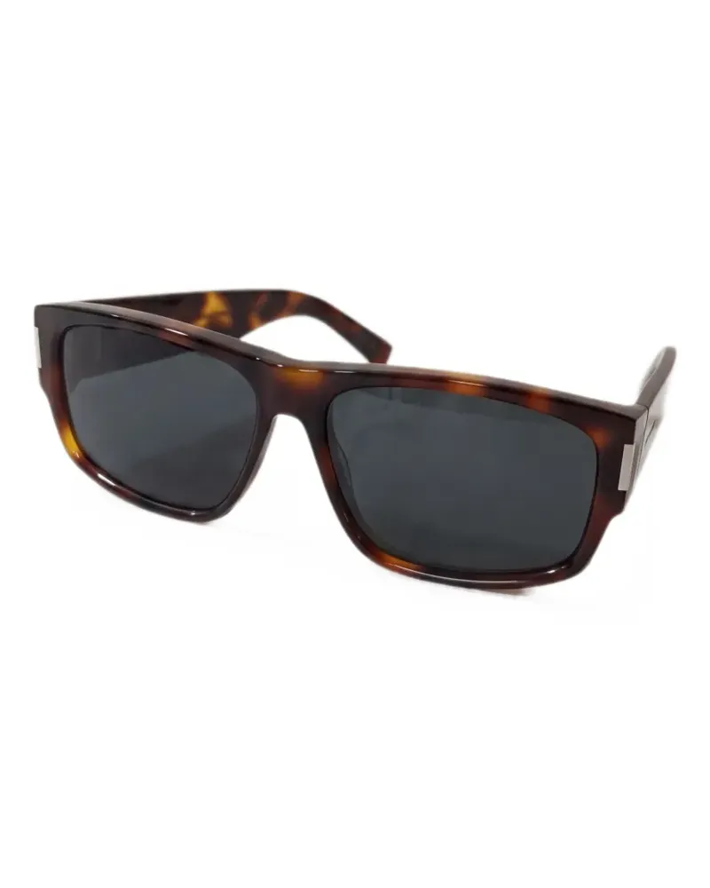 Saint Laurent Eckige Sonnenbrille in Schildpattoptik - Braun Braun