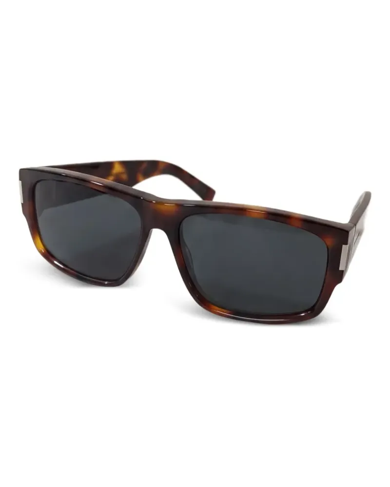 Saint Laurent Eckige Sonnenbrille in Schildpattoptik - Braun Braun