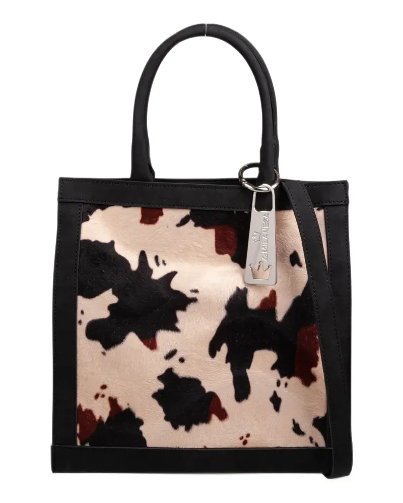 La Milanesa Gloria Tote Bag mit Animal-Print - Schwarz Schwarz
