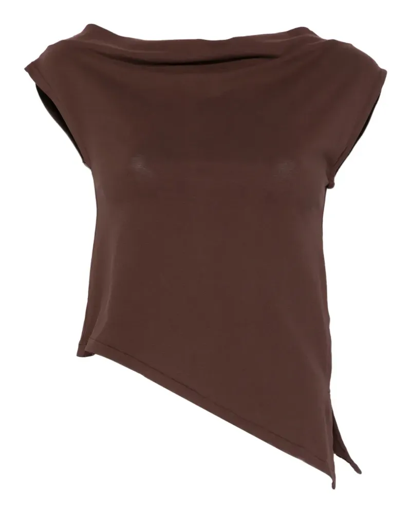 Alpha Studio asymmetric t-shirt - Braun Braun