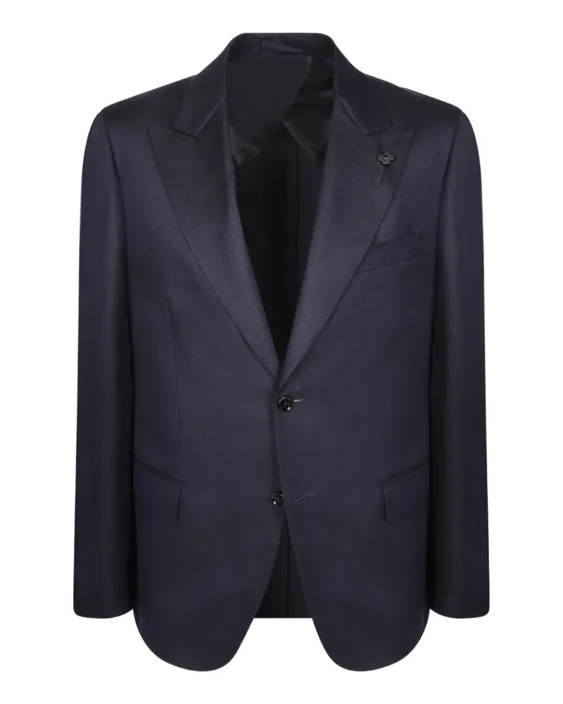 LARDINI Sakko mit Blumennadel mit steigendem Revers - Blau Blau