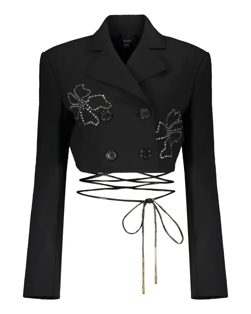 ELLERY floral-motif cropped jacket - Schwarz Schwarz
