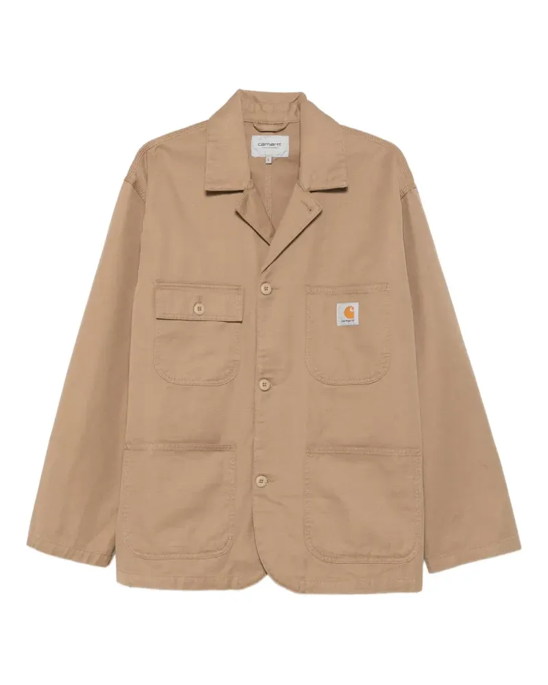 Carhartt WIP logo-patch button-up jacket - Nude Nude